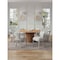Manhattan Comfort 7-Piece Hathaway 59.05 Round Dining Set in Natural with 6 Flor Dining Chairs in Silver Lining 6-DT05DC088AR-NASL - alternate 1